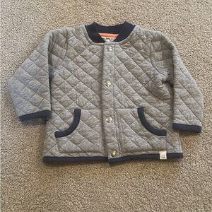 Burt's Bees Baby Gray and Blue Quilted Puffer Jacket